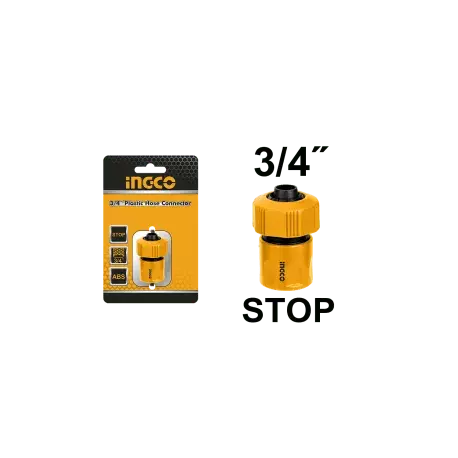 INGCO Şlanq Konnektoru Avtostoplu Plastik, 3/4", HHCS01342