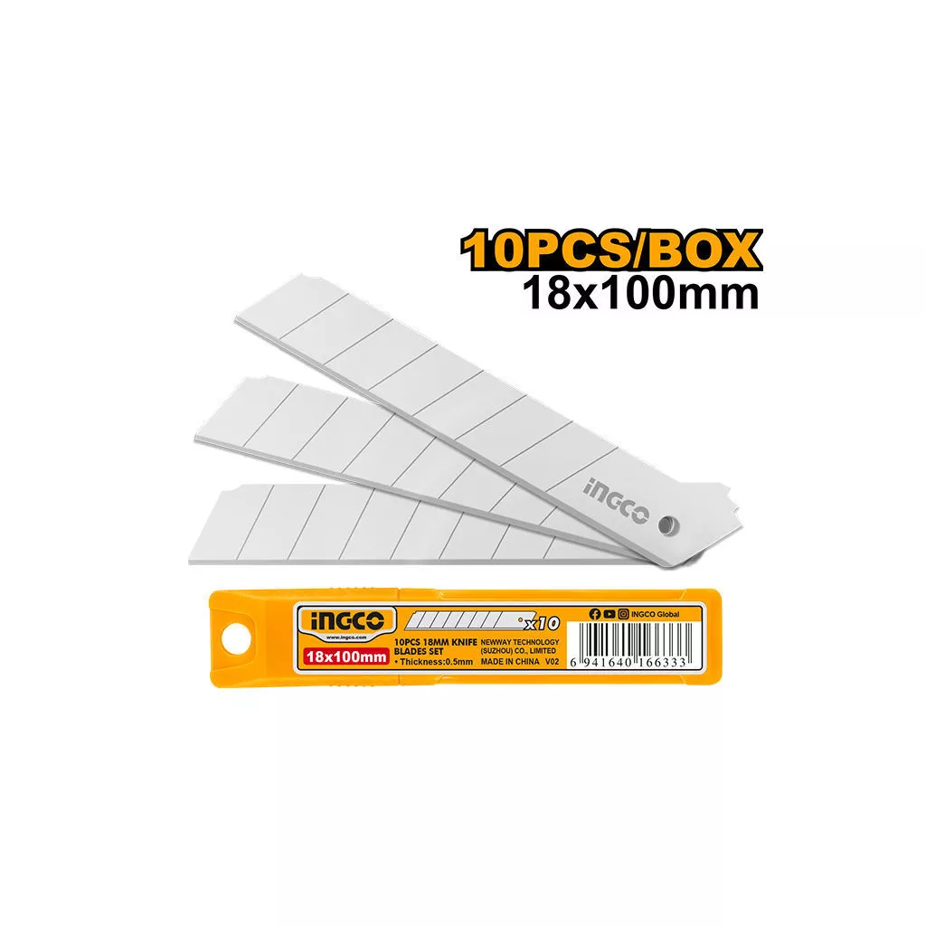 INGCO Kəsici Bıçaq Ehtiyat Tiyəsi SK5, 18×100 mm, 10 əd, HKNSB112
