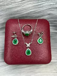 Gümüş dəst 925 əyar zirkon qaşlı, 13.1gr, GB_CD9547