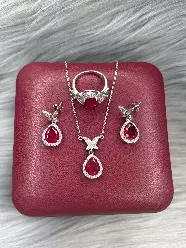 Gümüş dəst 925 əyar zirkon qaşlı, 13gr, GB_CD9557