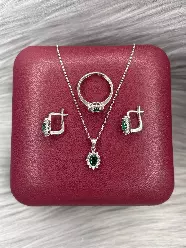 Gümüş dəst 925 əyar zirkon qaşlı, 6gr, GB_CD9567