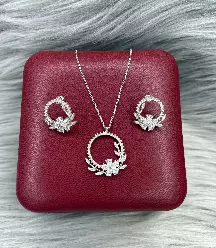 Gümüş dəst 925 əyar zirkon qaşlı, boyunbağı, 7.27gr, GB_CD9643