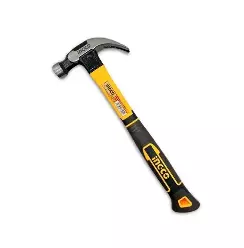 INGCO Çəkic Dırmıqlı Maqnitli, 450q (16oz), Üçrəngli Fiberglas Sap, HCH81016