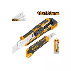 INGCO Kəsici Bıçaq (Snap-Off) 3 əd SK5 Bıçaqlı, 18×100 mm, HKNS28035